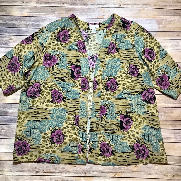 Tops - Floral Kimono Top 4X Plus Size